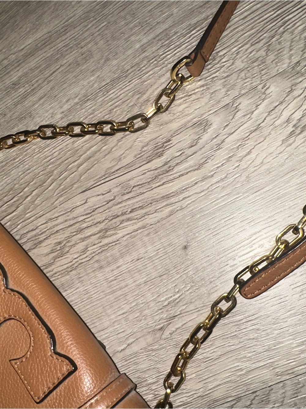 Tory Burch Brown Leather All T Crossbody Bag Purse - Picture 5 of 12